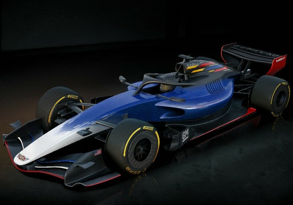 Slik har General Motors selv skissert hvordan teamets bil kan se ut i 2026.