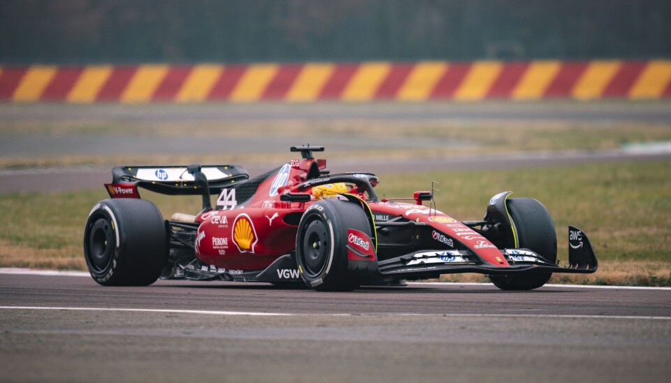 Lewis Hamilton i aksjon for Ferrari.