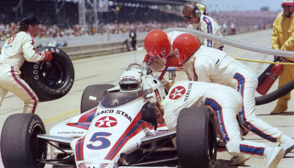 Tom Sneva under seiersløpet i Indianapolis 500 - 1983