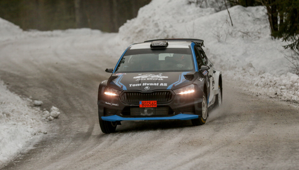 Progresjonen har vært stor bare denne vinteren for Jens Hvaal, her fra Rally Finnskog med kartleser Stig Rune Skjærmoen.