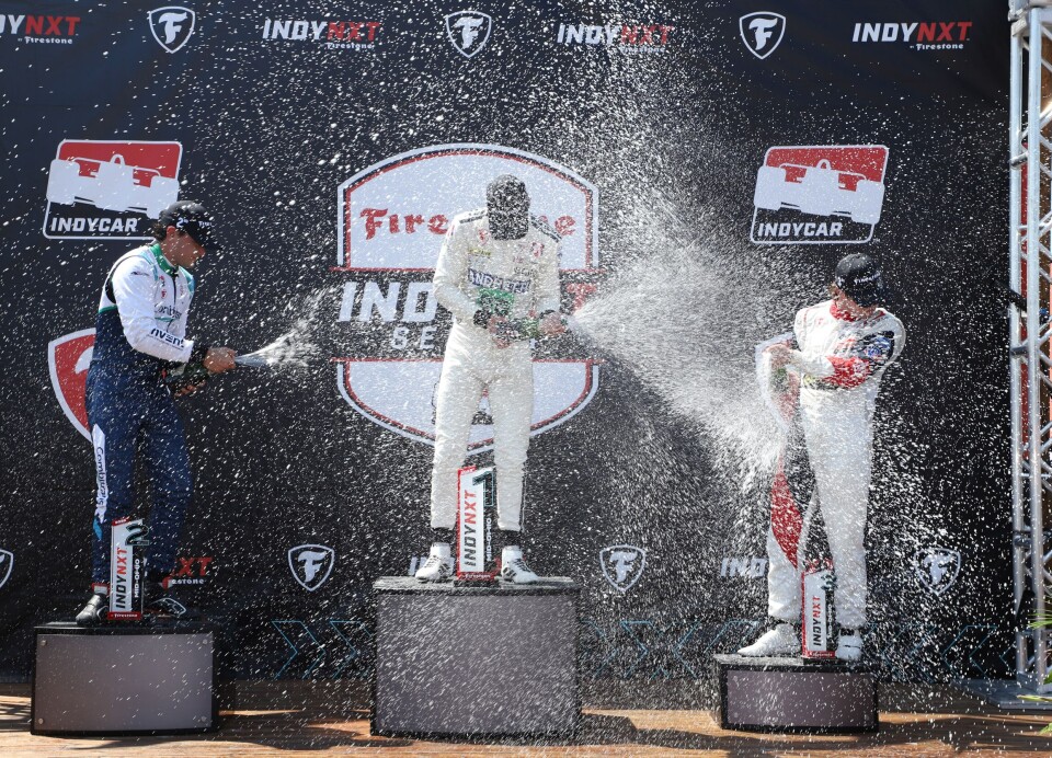 Dennis Hauger var tilbake på toppen av seierspallen på Mid-Ohio, og sikret samtidig Andrettis 300. seier.