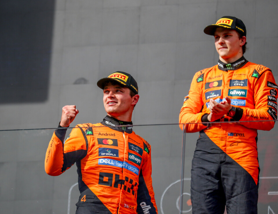 Dobbeltseier til McLaren på Hungaroring under Ungarn Grand Prix, med Lando Norris foran Oscar Piastri.