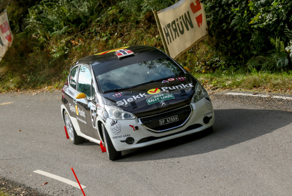Karl Peder Nordstrand og Johan Johansson fra Gåsholt-etappen i Rally Larvik.