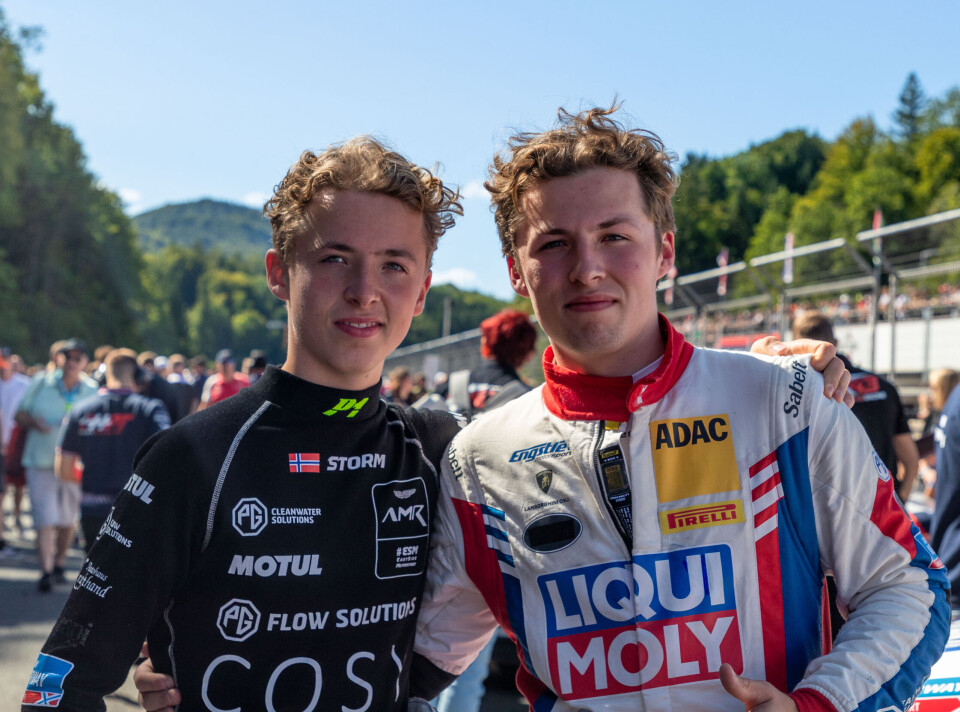 Storm og Emil Gjerdrum på griden på Salzburgring.