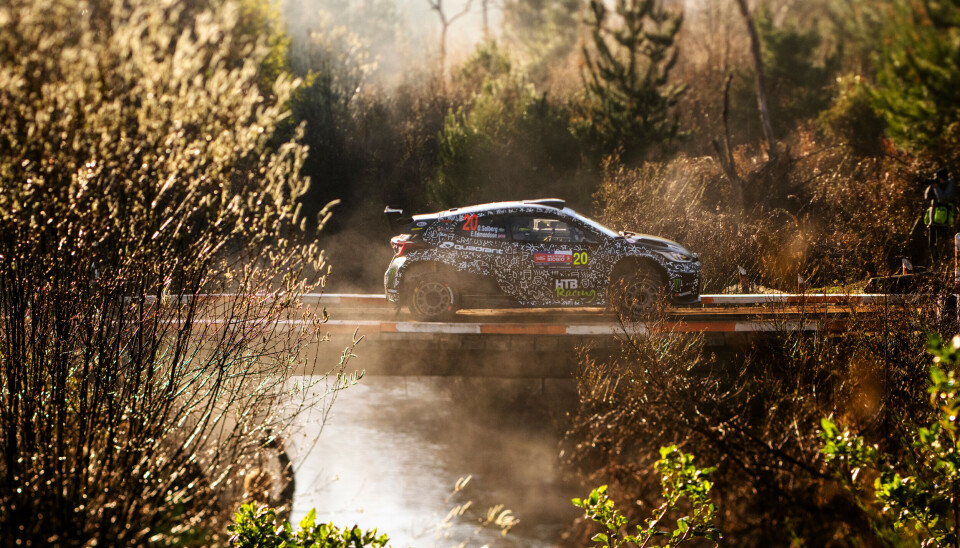 Oliver Solberg fra torsdagens shakedown i Chile. Søndag kan WRC 2-tittelen være sikret, og da er i så fall et langt kapittel i hans VM-karriere omsider lukket.