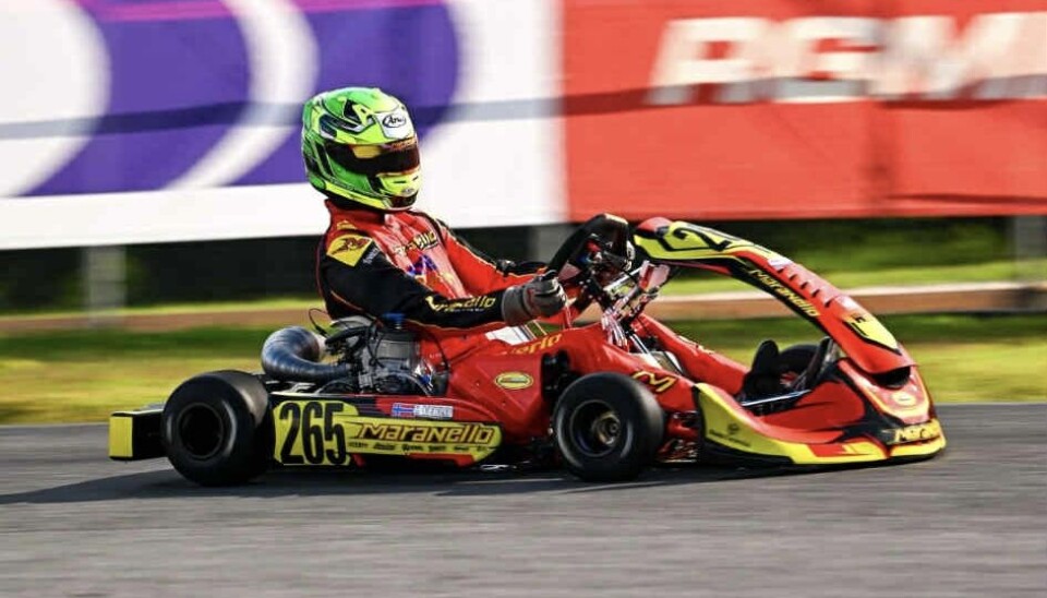 Tobias Seilen Verlo i aksjon i forkant av helgens VM i gokart.