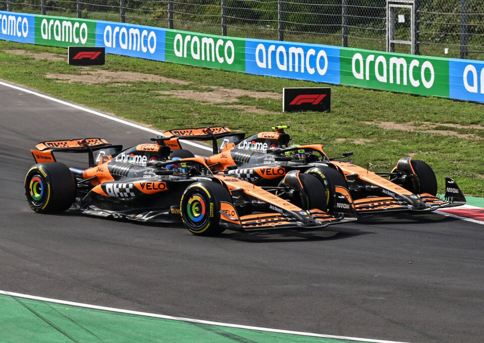 Oscar Piastri suste forbi Lando Norris i fjorårets Italia Grand Prix.