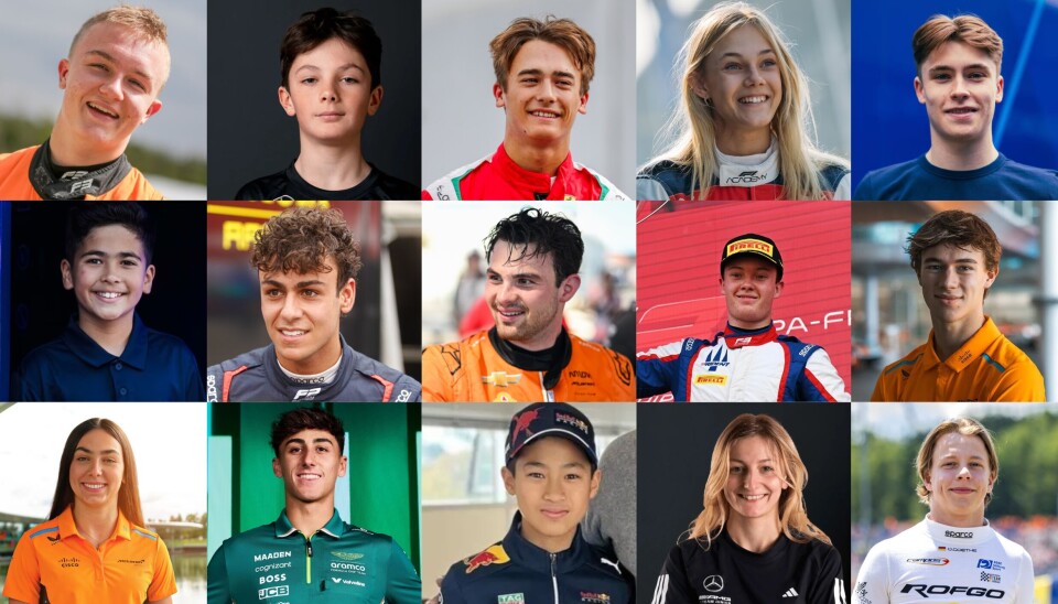 Noen av de mange førerne knyttet til ulike Formel 1-team.
