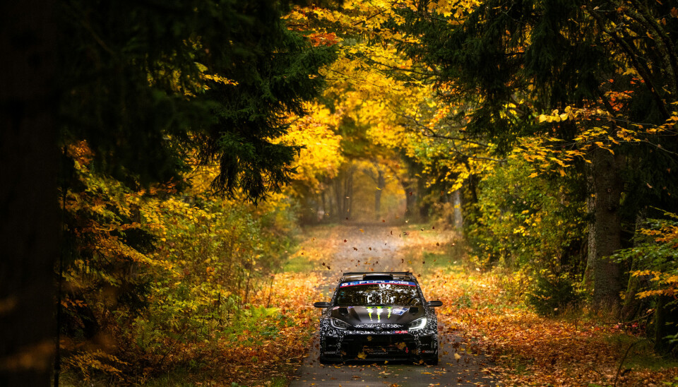 Oliver Solberg under VM-runden sist helg, hvor han tok atter en overbevisende Rally2-seier, uten egentlig å ha noe å kjøre for.