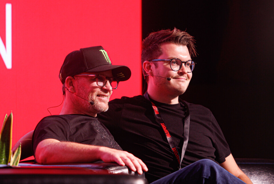 Mats Brustad og Petter Solberg, her fra Broom-scena på Oslo Motor Show sist helg. Disse to kjenner hverandre godt fra før, spesielt da de begge var aktive på norske crosskartløp.